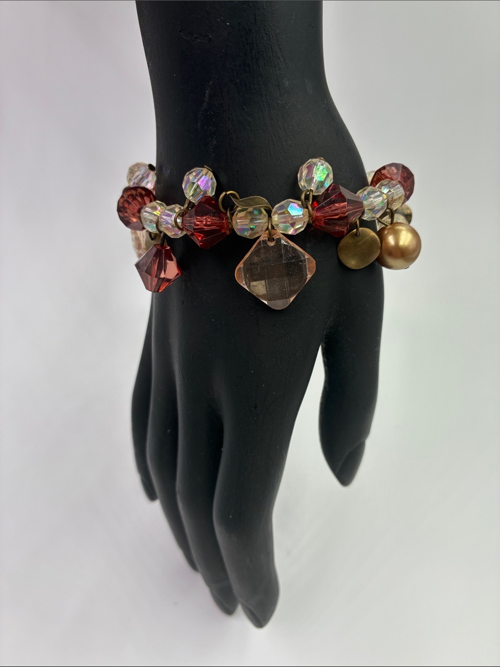 Handcrafted Red Crystal Charm Bracelet